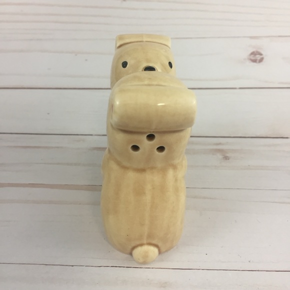 Vintage Salt Pepper Shaker Napkin Holder Ceramic Kissing Bears One Piece Japan - Picture 2 of 6